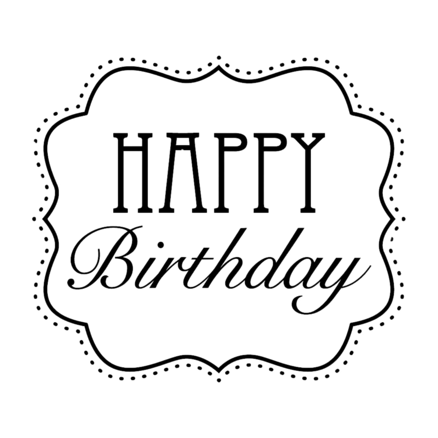 Salutations Scallop Happy Bday Mix & Match Stamp Clip Pack Three Designing Women